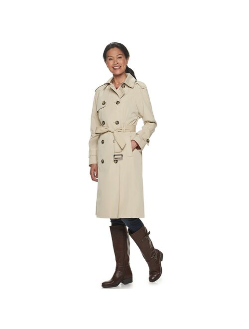 Womens TOWER BY LONDON FOG Double Breasted Trench