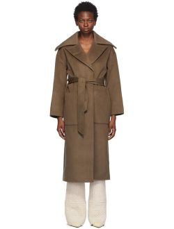 Nanushka Brown Wrap Soa Trench Coat