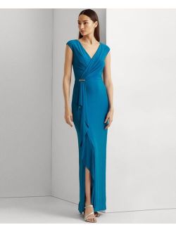 Ruffle-Trim Jersey Gown