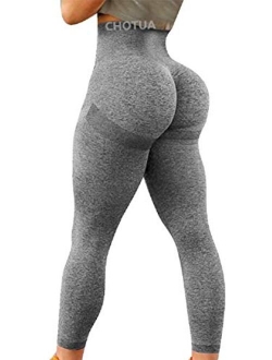 High Waist Yoga Pants for Women Seamless Scrunch Booty Leggings Butt Lifting Stretchy Tights Squat Proof Booty Pants