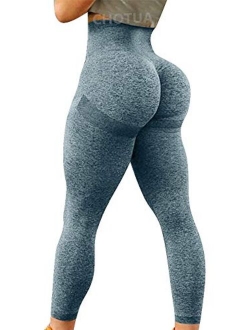 High Waist Yoga Pants for Women Seamless Scrunch Booty Leggings Butt Lifting Stretchy Tights Squat Proof Booty Pants