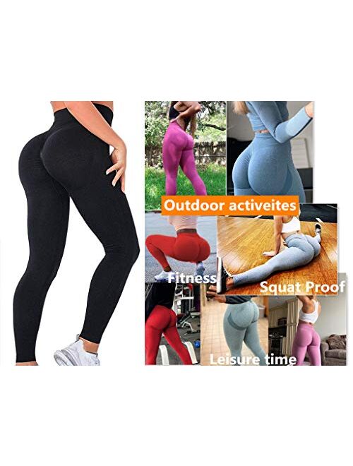 High Waist Yoga Pants for Women Seamless Scrunch Booty Leggings Butt Lifting Stretchy Tights Squat Proof Booty Pants