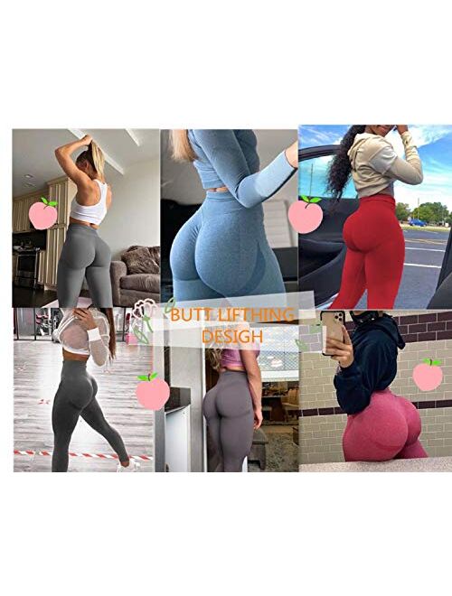 High Waist Yoga Pants for Women Seamless Scrunch Booty Leggings Butt Lifting Stretchy Tights Squat Proof Booty Pants