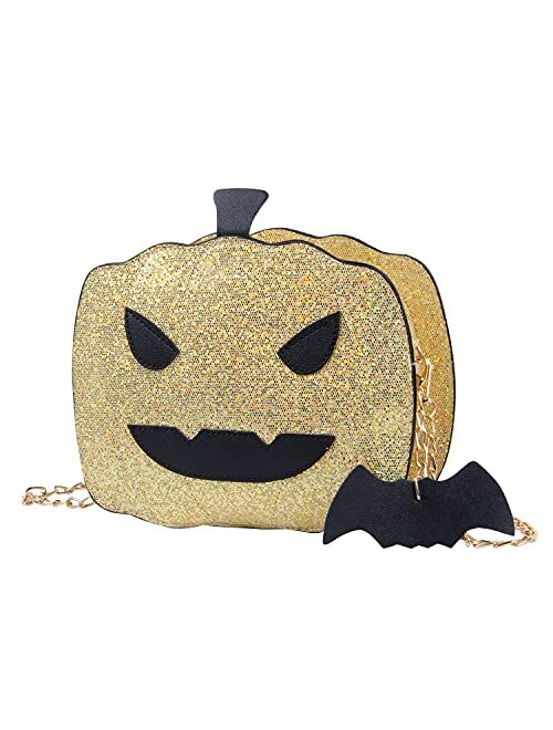 Kuang Women Pumpkin Shoulder Bag Novelty Devil Crossbody Purse Fashion Halloween Trick or Treat Purses and Handbags for Girls