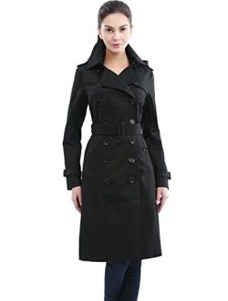 BGSD Women Chloe Waterproof Classic Hooded Long Trench Coat