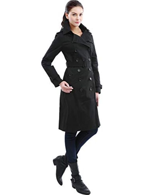 BGSD Women Chloe Waterproof Classic Hooded Long Trench Coat