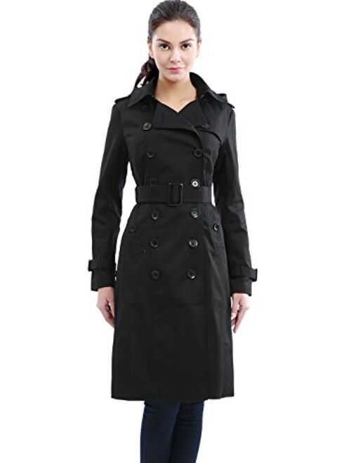 BGSD Women Chloe Waterproof Classic Hooded Long Trench Coat