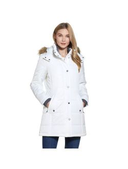 Women's Weathercast Faux-Fur Hood Puffer Coat