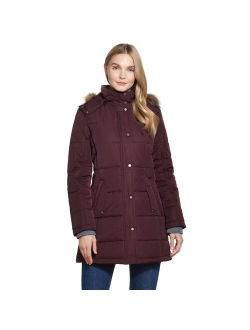 Women's Weathercast Faux-Fur Hood Puffer Coat