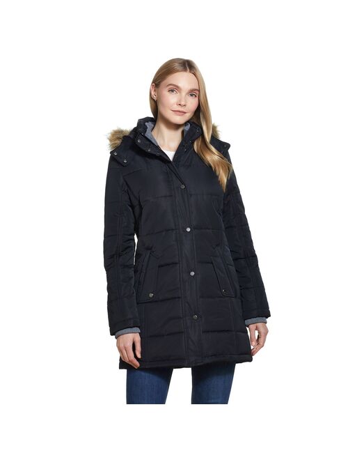 Women's Weathercast Faux-Fur Hood Puffer Coat