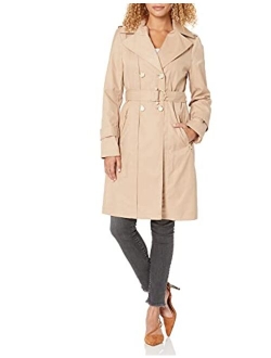 Paris Women's Classic Tailored Slim Fit Double Breasted Trench Coat