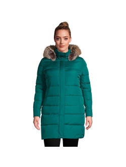 Plus Size Lands' End Faux-Fur Hood Long Down Winter Coat