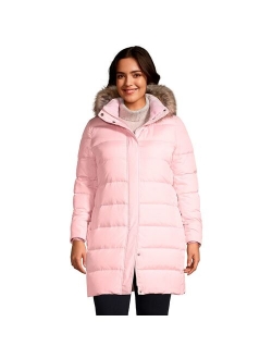 Plus Size Lands' End Faux-Fur Hood Long Down Winter Coat