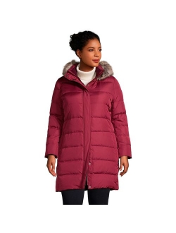 Plus Size Lands' End Faux-Fur Hood Long Down Winter Coat