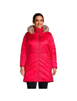 Plus Size Lands' End Faux-Fur Hood Insulated Plush Lined Winter Coat