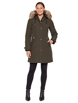 Faux-Fur-Trim Hooded Parka