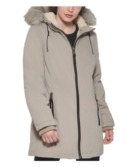 Faux-Fur-Trim Hooded Parka Coat, Created for Macy's