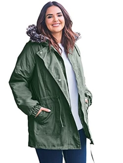 Women's Plus Size Quilt-Lined Taslon Anorak Jacket