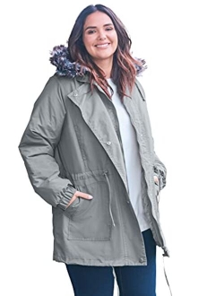 Women's Plus Size Quilt-Lined Taslon Anorak Jacket