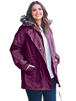 Women's Plus Size Quilt-Lined Taslon Anorak Jacket