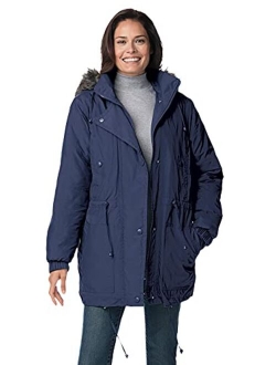 Women's Plus Size Quilt-Lined Taslon Anorak Jacket