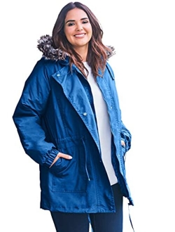 Women's Plus Size Quilt-Lined Taslon Anorak Jacket