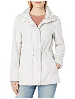 kensie Women's Cinched Waist Anorak with Detach Hood