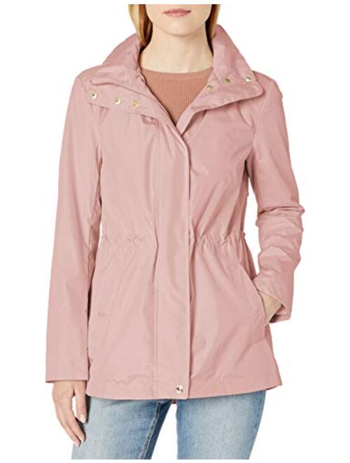 kensie Women's Cinched Waist Anorak with Detach Hood