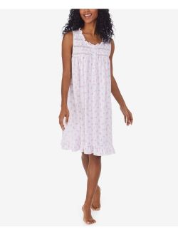 Eileen West Printed Ruffled Pointelle Nightgown