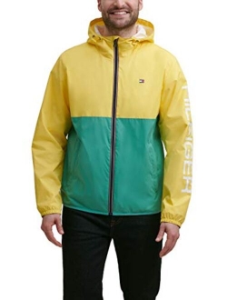 Men's Lightweight Active Water Resistant Hooded Rain Jacket