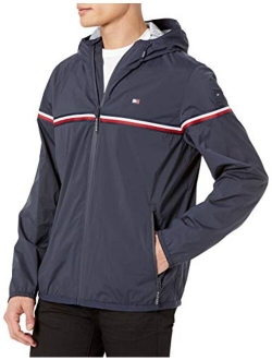 Men's Lightweight Active Water Resistant Hooded Rain Jacket