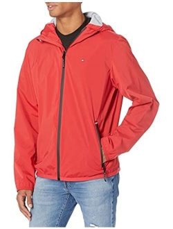 Men's Lightweight Active Water Resistant Hooded Rain Jacket