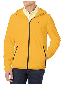 Men's Lightweight Active Water Resistant Hooded Rain Jacket