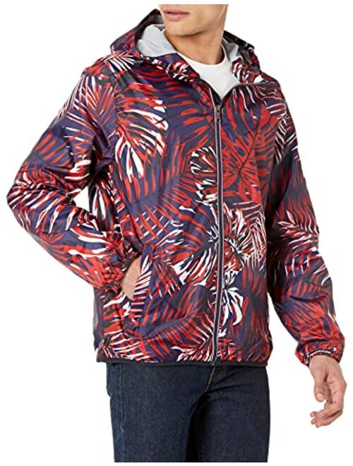 Tommy Hilfiger Men's Lightweight Active Water Resistant Hooded Rain Jacket