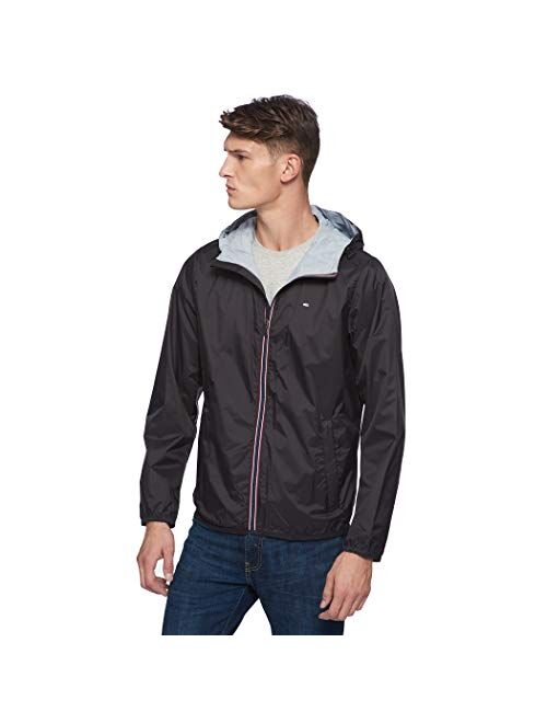 Tommy Hilfiger Men's Lightweight Active Water Resistant Hooded Rain Jacket