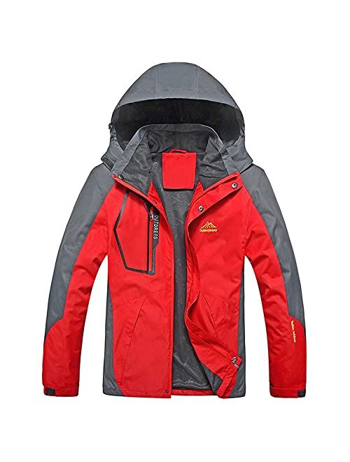 CHENGSE Mens Waterproof Jacket Lightweight Hooded Rain Coat Running Hiking Outdoor Windbreaker Plus Size Casual Trench