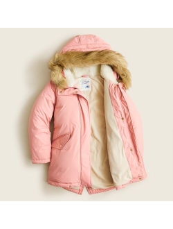 Girls' fishtail parka with eco-friendly PrimaLoft