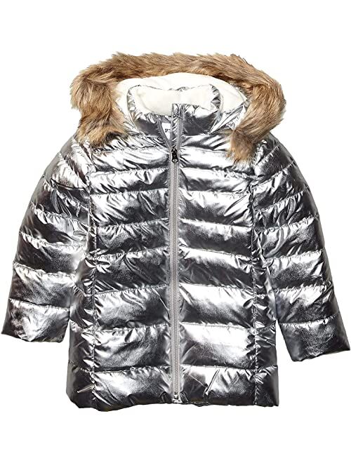 Spotted Zebra Long Puffer Coat (Little Kids/Big Kids)