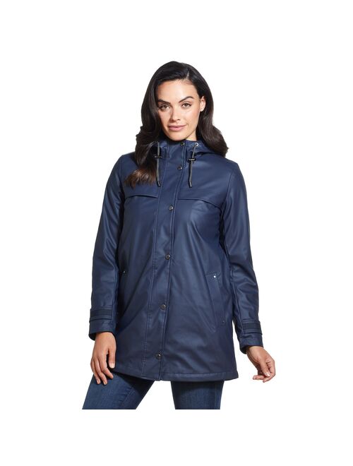 Women's Weathercast Hooded Rain Slicker Jacket