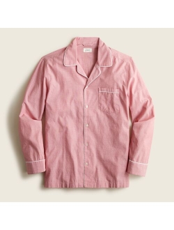 Pajama shirt in cotton poplin