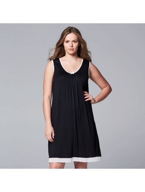 Plus Size Simply Vera Vera Wang Basic Luxury Sleepshirt