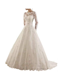 Women’s A-line Vintage Sweetheart Lace Appliqued Bridal Gowns Wedding Dresses Plus Size