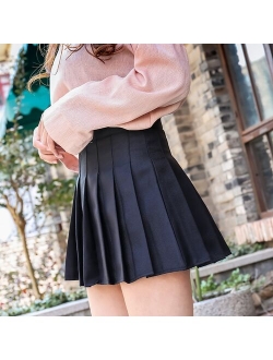 QRWR XS-3XL Plaid Summer Women Skirt 2020 High Waist Stitching Student Pleated Skirts Women Cute Sweet Girls Dance Mini Skirt