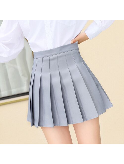 QRWR XS-3XL Plaid Summer Women Skirt 2020 High Waist Stitching Student Pleated Skirts Women Cute Sweet Girls Dance Mini Skirt