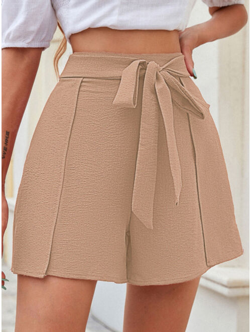 Shein Solid Tie Front Shorts