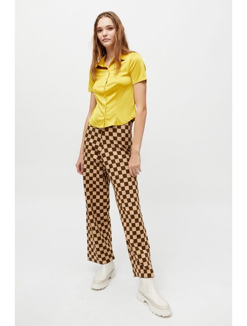 Daisy Street Checkered Knit Wide Leg Pant