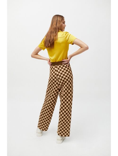 Daisy Street Checkered Knit Wide Leg Pant