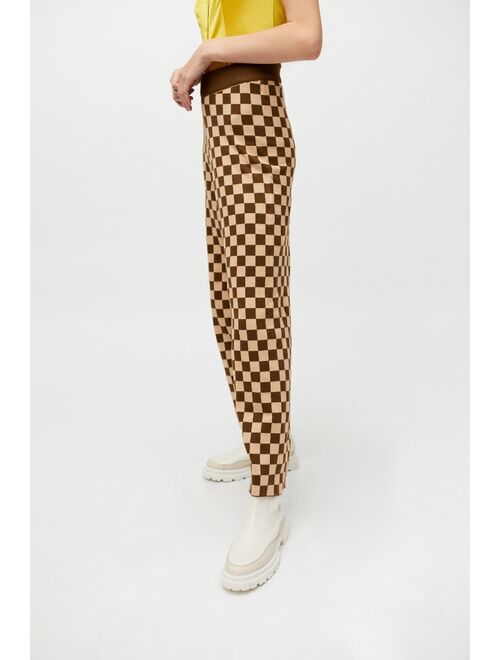 Daisy Street Checkered Knit Wide Leg Pant