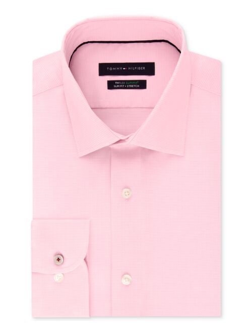 Tommy Hilfiger Men's Supima Cotton Slim Fit Non-Iron Performance Stretch Dress Shirt