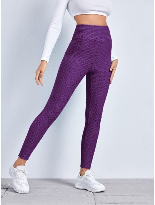 SHEIN Honeycomb Textured Bum Booty Boosting Leggings